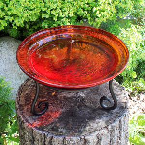 Crackle Glass Birdbath Collection